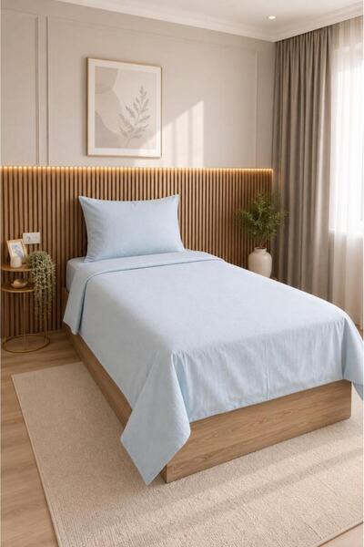 Çeyiz Diyarı Daily Cheap 2 Piece Single Duvet Cover Set 160X200 Ice Blue