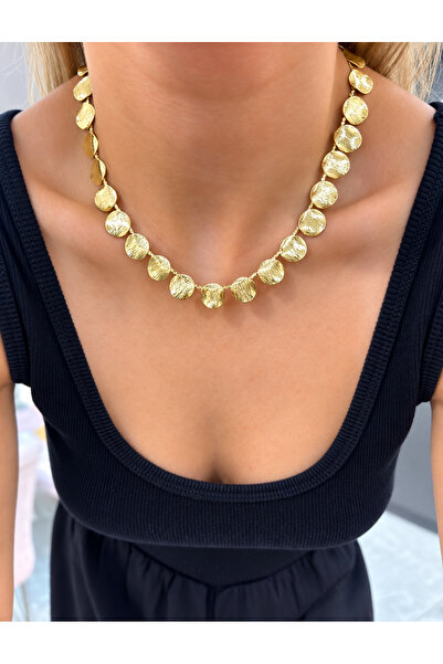 Bubbleatelier Round Sequin Gold Pendant (S.Steel) Stamped Resistant to Tarnis...