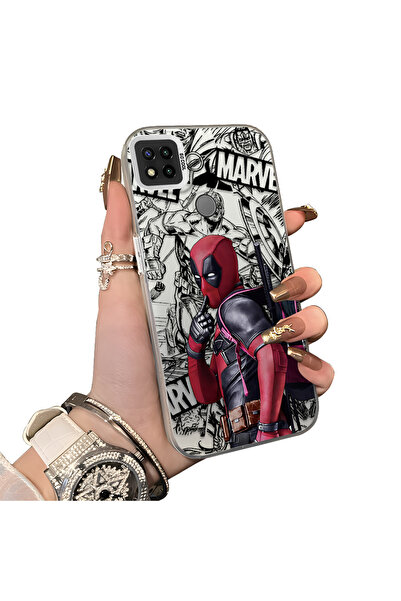 Hontinga Redmi 9c Uyumlu Spiderman Desenli Silikon Kenar Sert Arka Kılıf Coup...