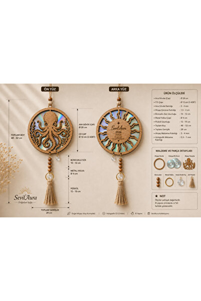 Sun Catcher Ahtapot (Güneş Yakalayıcı) 12cm çap