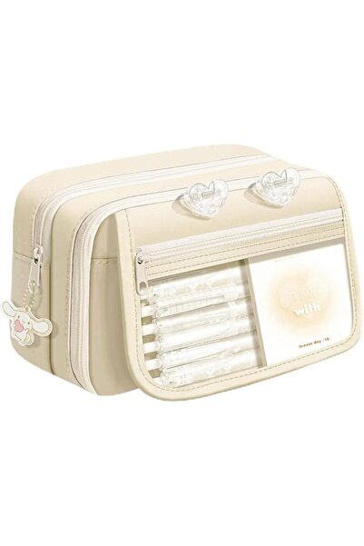 TERRIFI Large Capacity Pencil Case with Sticky Notes, Stationery Organizer Po...