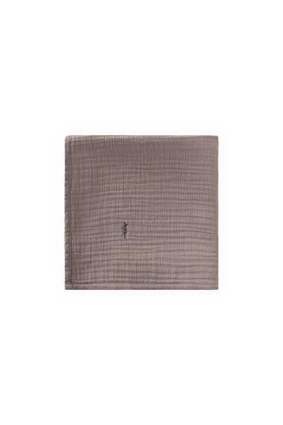 Cigit Embroidered Muslin Blanket 90X100 cm Dark Gray