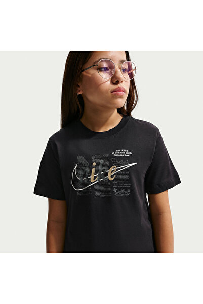 Nike K NSW TEE CLUB SCRIPT II0278-010 Μαύρο