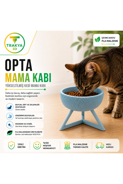 Opta Mama Kabı – Yükseltilmiş Kedi Mama Kabı