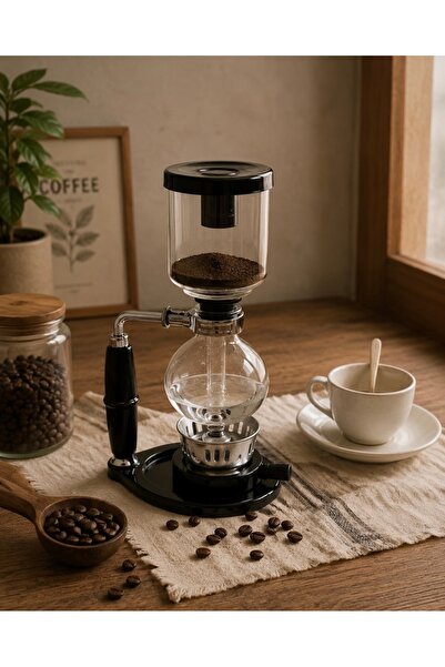 BrewCups Syphon 3 Cup Sifon Kahve Demleme Ünitesi Vakumlu Filtre Kahve Ekipmanı