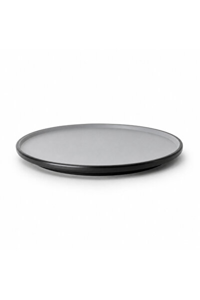 genric Black and Gunmetal Flat Melamine Plate 29cm