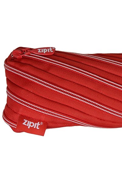 Zipit Zippered Pencil Case, Classic Twister Zip...It - Red Zip..it, 13 x 8 cm