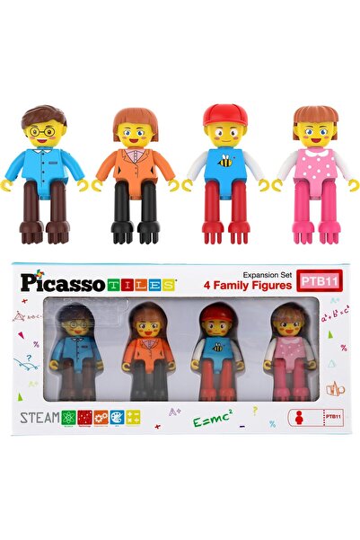 PicassoTiles مكعبات بيكاسو تويز على شكل قنفذ، 4 شخصيات عائلية للأطفال الصغار،...