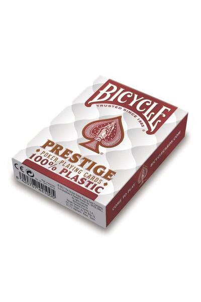 Bicycle Prestige Rider Back 100% Plastic Index Playing Card - Red