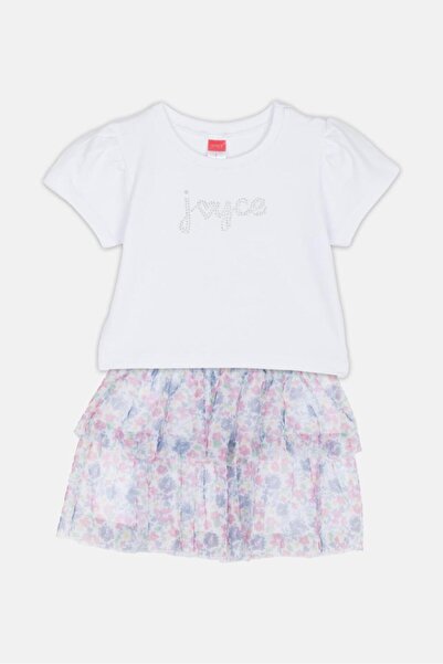 JOYCE Σετ φούστα κορίτσι "Flowers joyce" λευκό