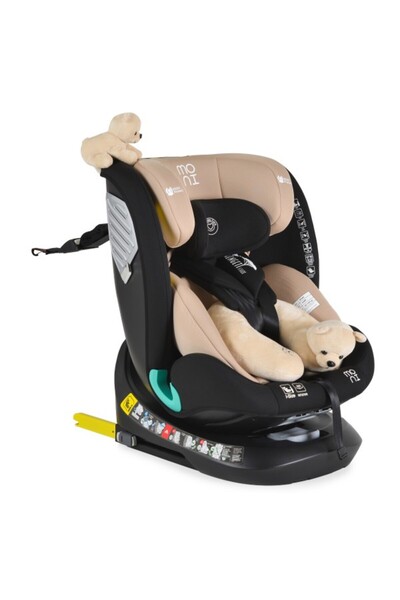 Moni Scaun Auto Serengeti Bej, i-Size R129, ISOFIX, Rotație 360°, SPS, 0-12 A...