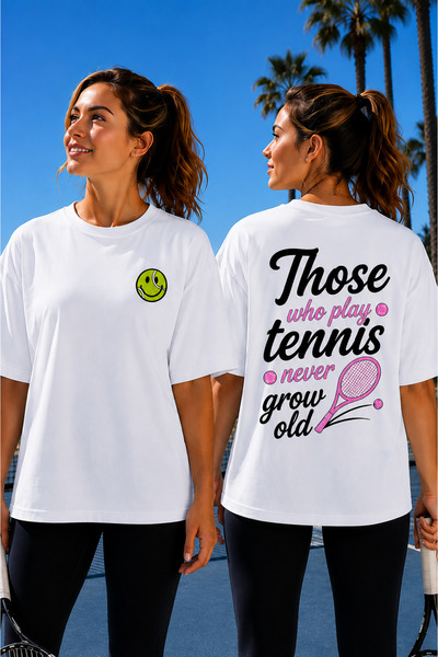VODEXA Μπλουζάκι Unisex Oversize με στάμπα τένις, 100% βαμβάκι, με θέμα το τέ...