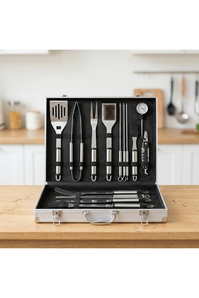 DeaL Set de 10 ustensile pentru grătar din oțel inoxidabil — Pentru un BBQ pe...