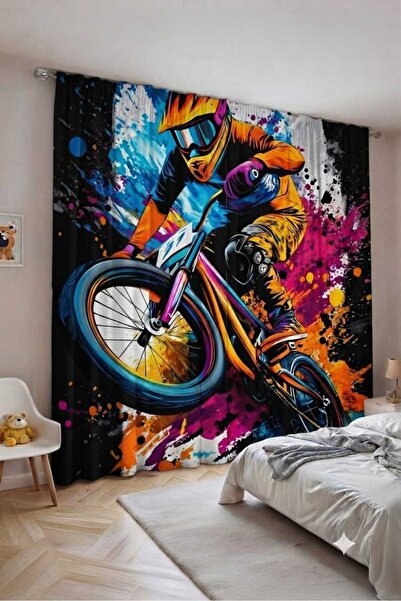 Elmas Dizayn Custom Design Brand Organic Cotton Double Wing Background Curtai...