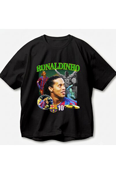 SVART WEAR Ronaldinho Printed Vintage Y2K Retro Unisex Oversize 100% Cotton T...