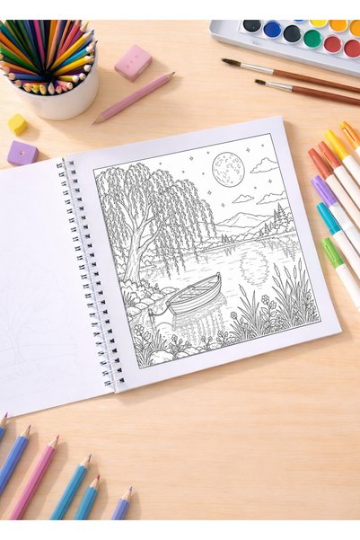 metafortoys كتاب تلوين المشاهد الجميلة - 21x20 سم I 40 صورة I للأطفال والكبار