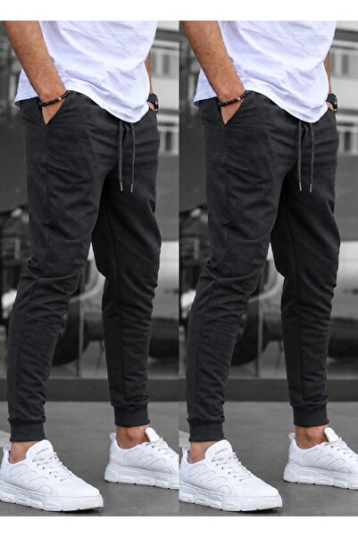 TORUK MAKTO Set of 2 Unisex Ribbed Leg Sweatpants Jogger Comfortable Fit Dail...