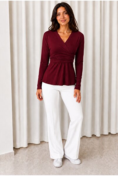 HR New Days Blouse with Double-Breasted Collar and Drawstring Detail at the W...