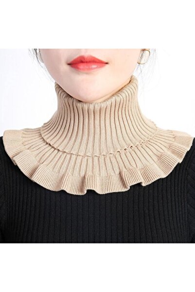 STARSTAR Women's knit scarf off-white detachable faux turtleneck warm.