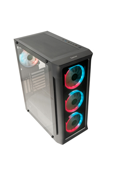 Spacer CARCASA - gaming, Middle Tower, ATX, "SHIELD", fara sursa, sticla secu...
