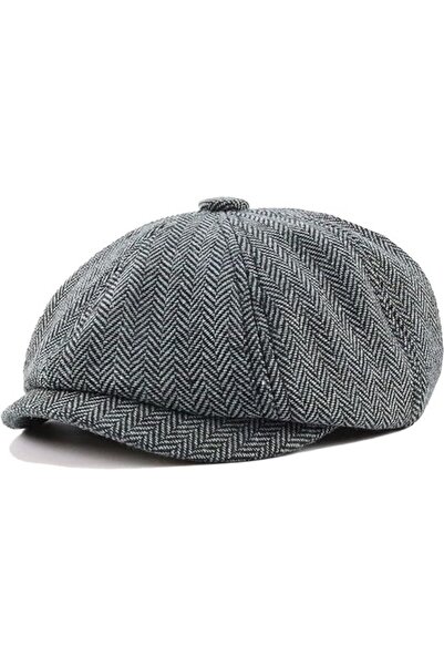 STARSTAR Unisex Winter Herringbone Knit Hat - Classic Flat Brim Design Soft W...