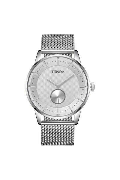TRNDA Men's Stainless Steel Watch, Silver Mesh Band | Trn-43s