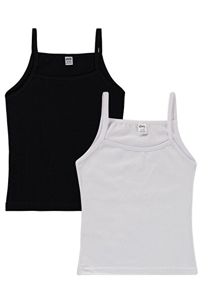 Civil Girls Black-White Basic 2-Piece Undershirt for Girls 2-12 Years - Standard