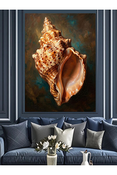 Artmeg Tablou decorativ pe pânză cu natură moartă din scoici mari - Tablou di...