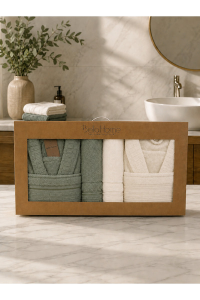 Bella Home 8 Piece Crinkle Family Bathrobe Set |   Dowry Box & Daily Use |   ...