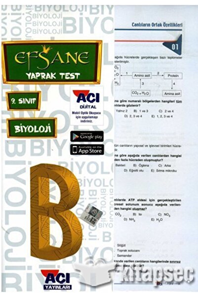 Efsane Yayınları EFSANE 9.Sınıf Biyoloji Çek Kopart Yaprak Test
