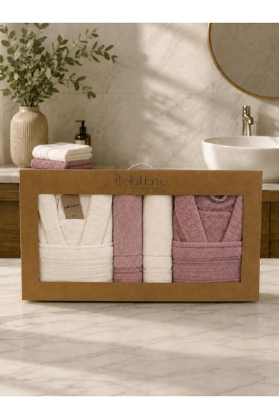 Bella Home 8 Piece Crinkle Family Bathrobe Set |   Dowry Box & Daily Use |   ...