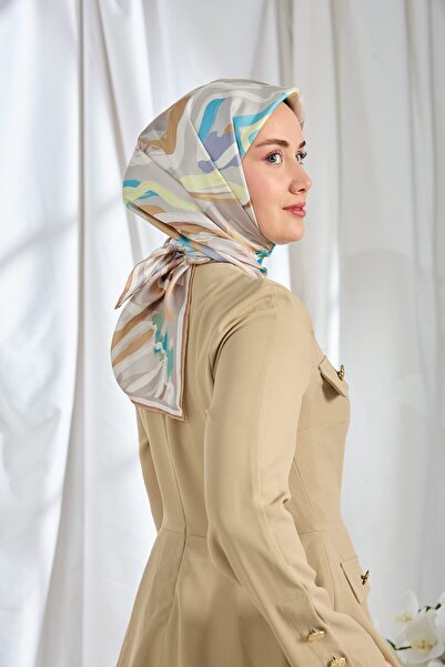 Silk Home Twill Silk Scarf Abstract Gray