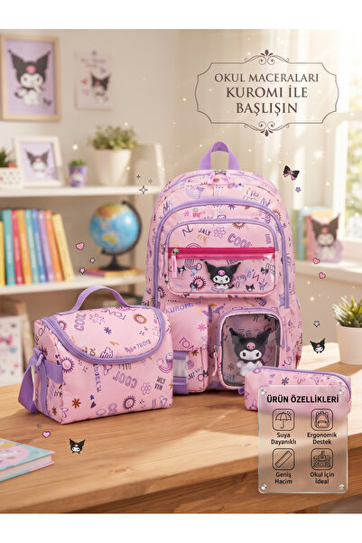 Shopiolog Girl's Primary School Orthopedic 3-Piece Set Pen Holder Lunch Bag 3...