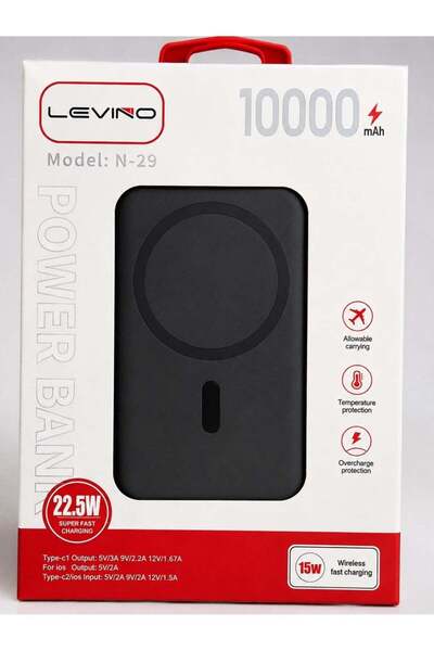 Levino N-29 10000mAh Power Bank – 22.5W Super Fast Charging & 15W Wireless Fa...