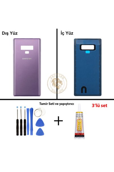 ARSKİNG Samsung Galaxy Note 9 Mor Renk Uyumlu Arka Kapak + Tamir Seti + B7000...