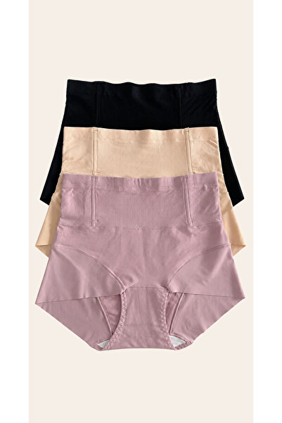 UN REAL 3-Piece Women's High Waist Corset Panties - Gathering and Shaping Cor...