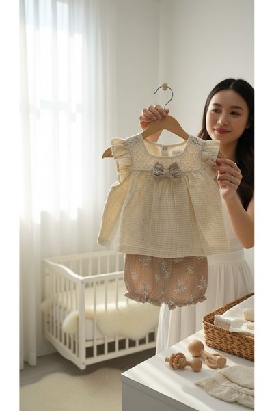 balbeybi Baby Girl 2-Piece Set Top and Shorts Set Casual Stylish Baby Clothing