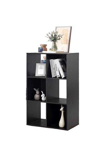 OtherMax Raft pentru Cărți Dulap Modular 6 Compartimente Modern Lemn Maro — r...