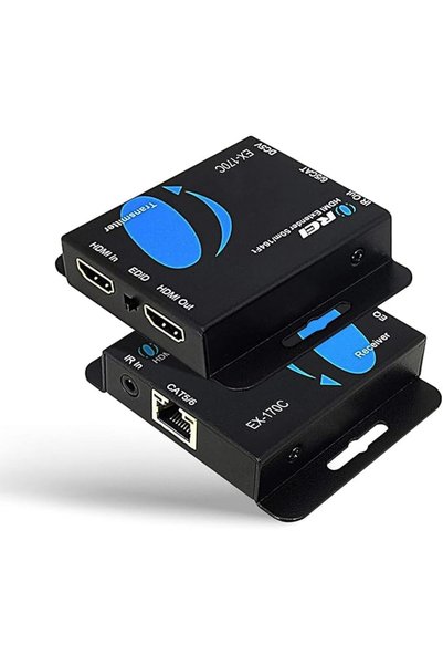 OREI موسع إشارة HDMI عبر كابلات CAT5/CAT6 مع تقنية IR يصل إلى 164 قدمًا - مخر...