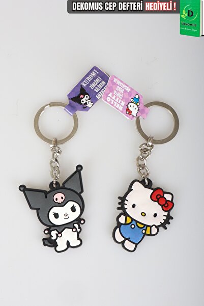 Hello Kitty X Dekomus Licensed & Kuromi Chain Keychain Set