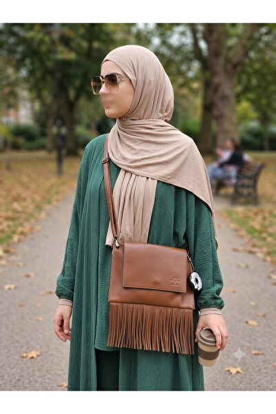 valentina victoria Valvic Genuine Leather Tasseled Crossbody Women's Bag