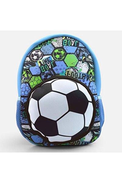 OEMVURAL Ghiozdan gradinita minge fotbal 3D neopren bleu 22x12x31 cm