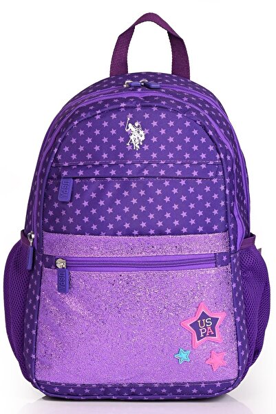 U.S. Polo Assn. حقيبة ظهر مدرسية للأطفال من plcan23285 بنمط نجمة لامعة