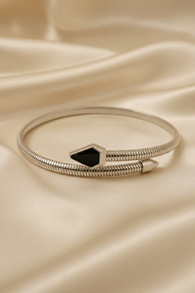 BHR AKSESUAR Silver Color Snake Figured Adjustable Necklace