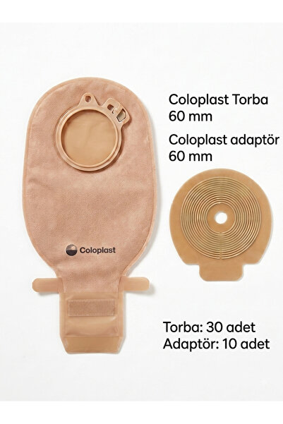 Coloplast Kolostomi Torbası 60 mm 30 adet + Kolostomi adaptörü 60 mm 10 adet
