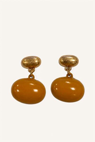 DeFacto Women's Mustard Color Oval Dangle Earrings Set of 2 I1588Axns