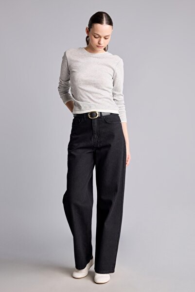 DeFacto Pocketed Straight Fit High Waist Denim Trousers H7800Ax26Au