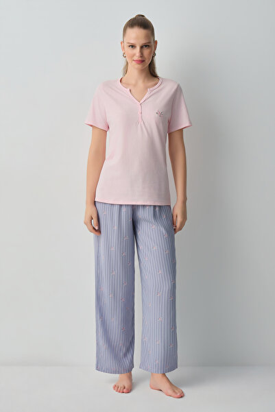 SUWEN Jade Pamuklu Pijama Takımı