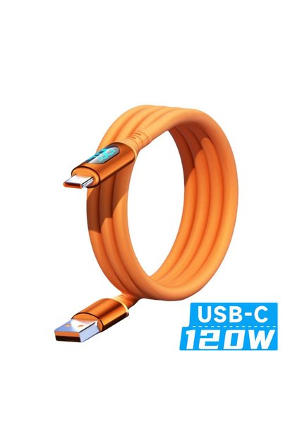 Choice 2m A to C Orange NNBILI 120W USB Type C To Type C Cable LED Display Fa...