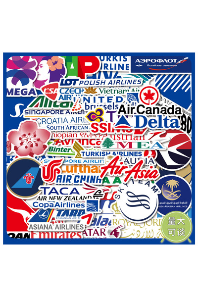 Choice 55PCS 55PCS Airline Brand Stickers Aviation Plane Logo Decals Waterpro...